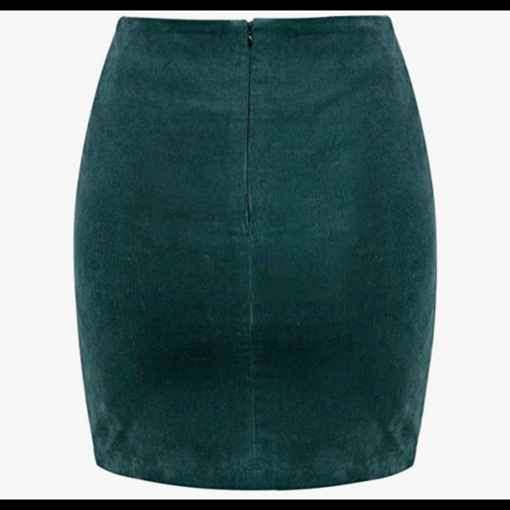 NWT SIMPLEE Embroidered Corduroy High Waist Skirt XL - Picture 7 of 14